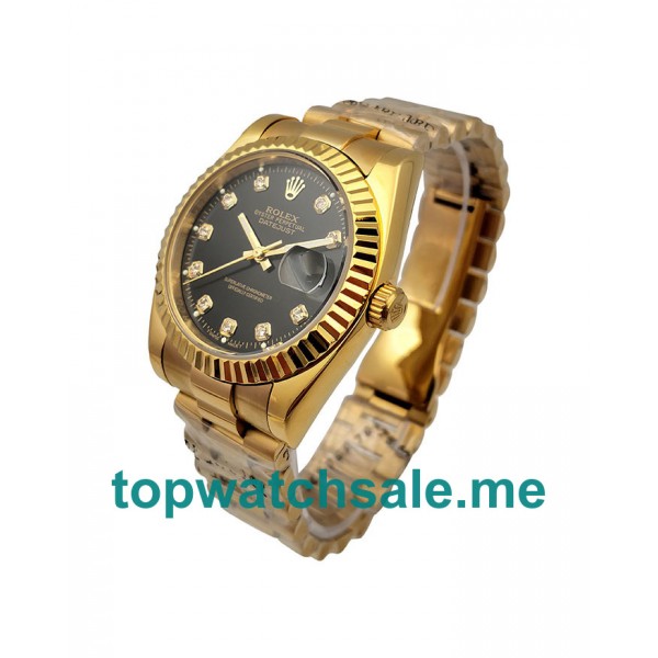UK Black Dials Gold Rolex Datejust 16238 Replica Watches