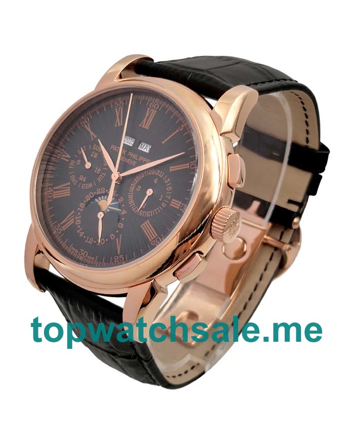 UK Black Dials Rose Gold Patek Philippe Grand Complications 75651 Replica Watches
