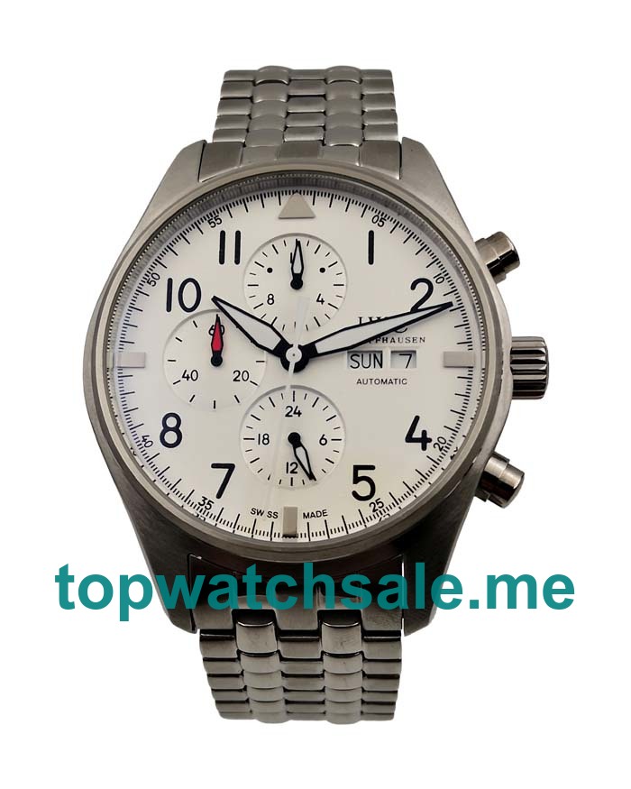 UK White Dials Steel IWC Pilots Spitfire Chronograph IW371705 Replica Watches