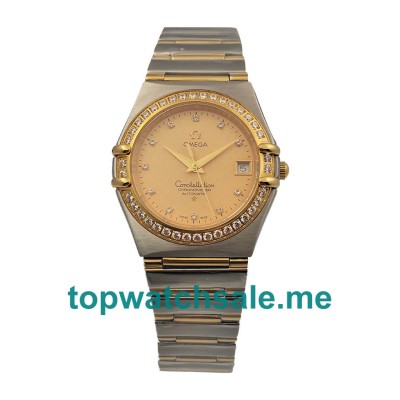 UK Golden Dials Steel And Gold Omega Constellation 1207.15.00 Replica Watches