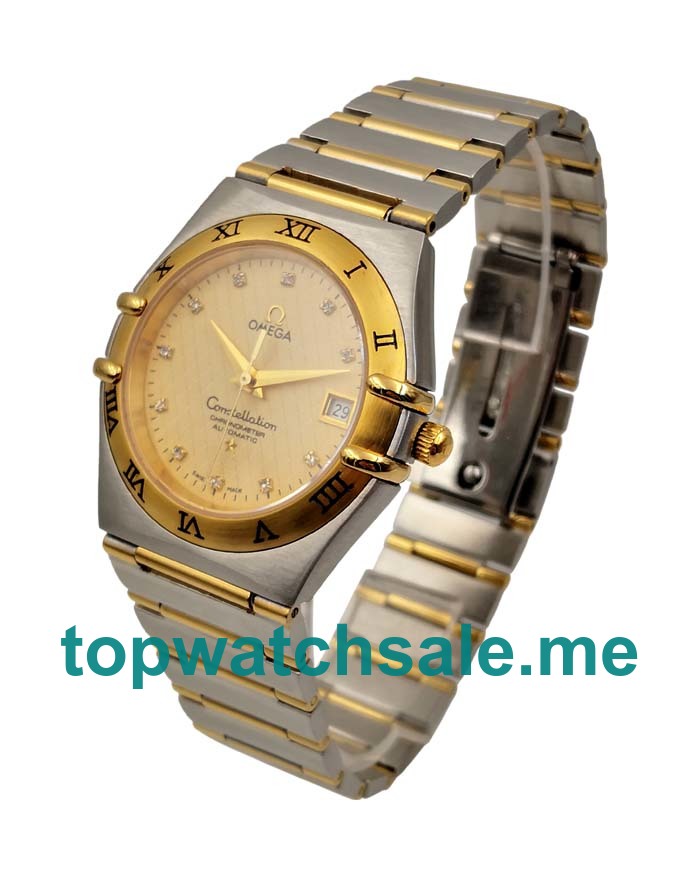 UK Champagne Dials Steel And Gold Omega Constellation 1202.15.00 Replica Watches