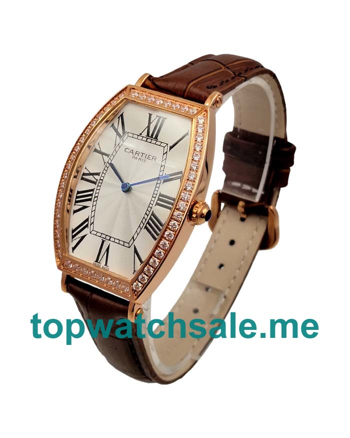 UK Silver Dials Rose Gold Cartier Tortue WE400451 Replica Watches
