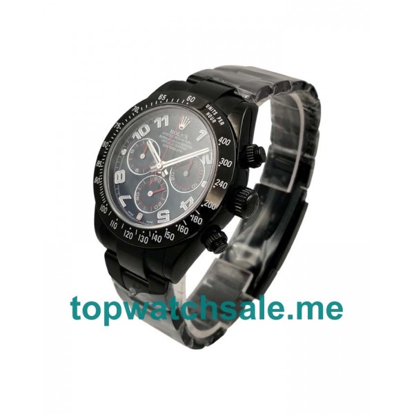 UK Blue Dials Black Steel Rolex Daytona 116509 Replica Watches