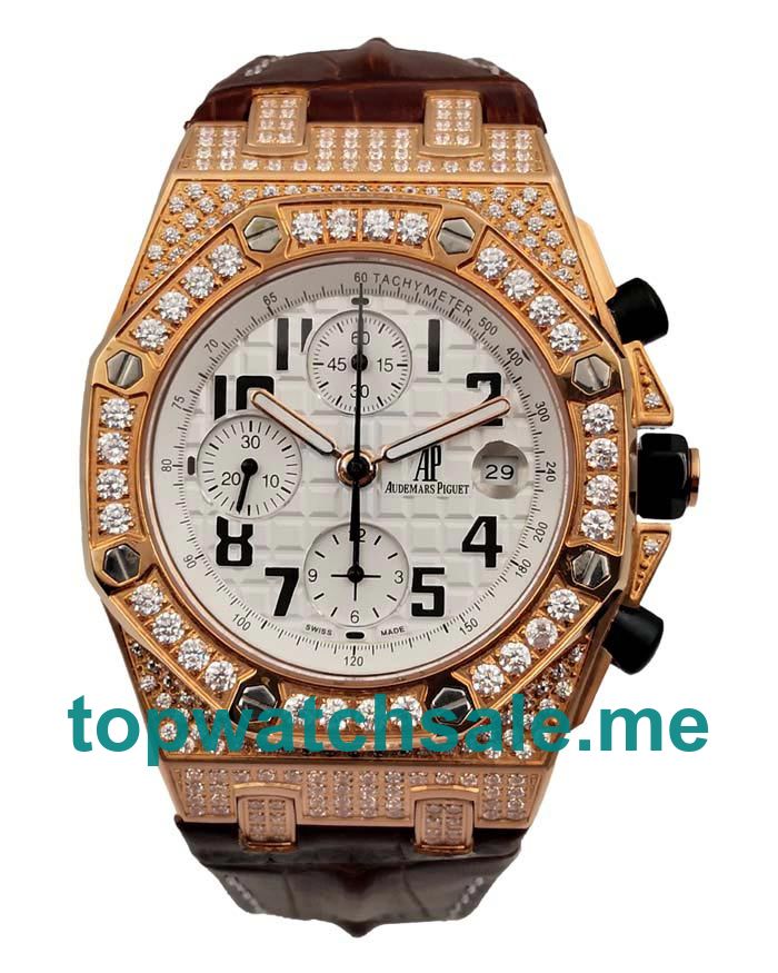 UK White Dials Rose Gold Audemars Piguet Royal Oak Offshore 26470OR Replica Watches