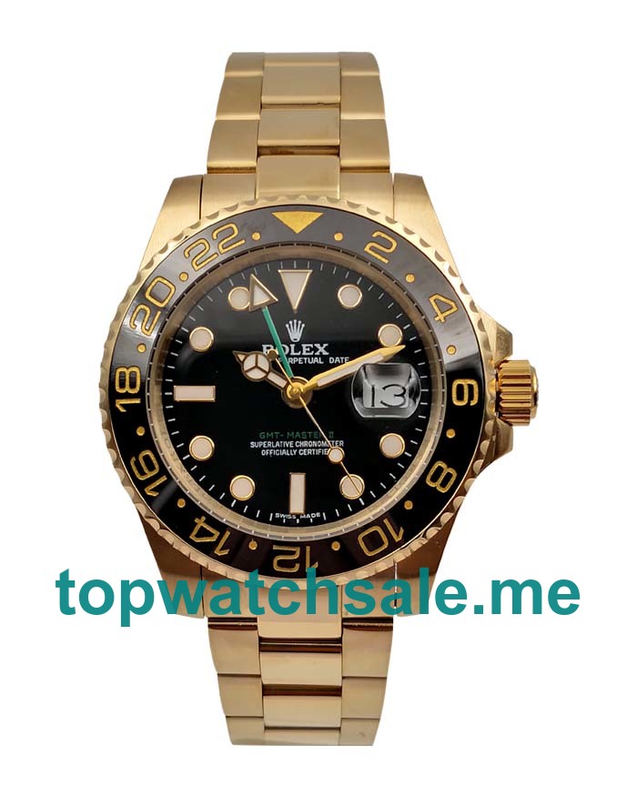 UK Black Dials Gold Rolex GMT-Master II 116718 Replica Watches