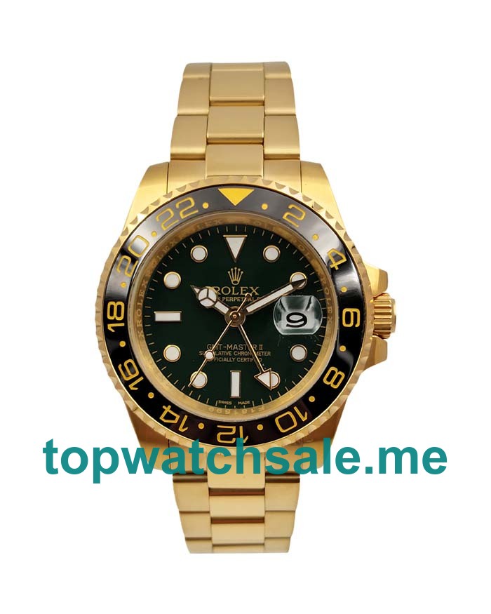UK Green Dials Gold Rolex GMT-Master II 116718 Replica Watches