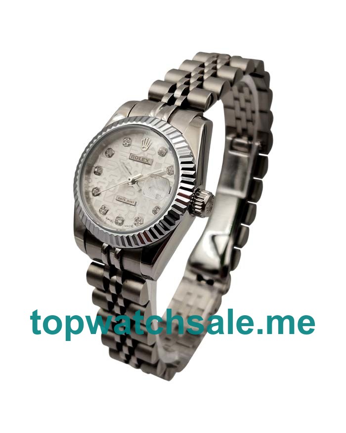 UK Silver Dials Steel And White Gold Rolex Lady-Datejust 79174 Replica Watches