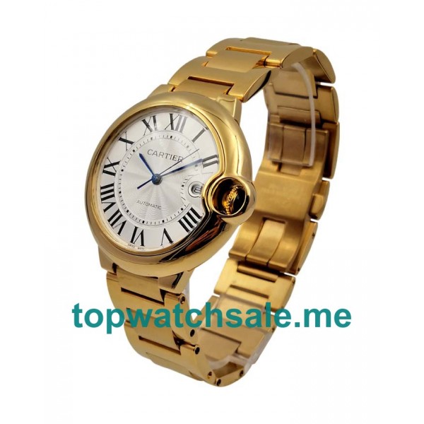 UK Silver Dials Gold Cartier Ballon Bleu W69005Z2 Replica Watches