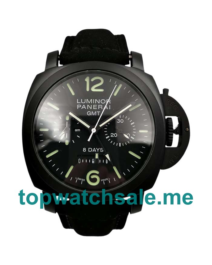 UK Black Dials Black Ceramic Panerai Luminor GMT PAM00317 Replica Watches