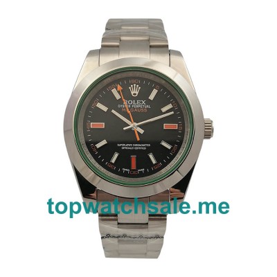 UK Black Dials Steel Rolex Milgauss 116400GV Replica Watches