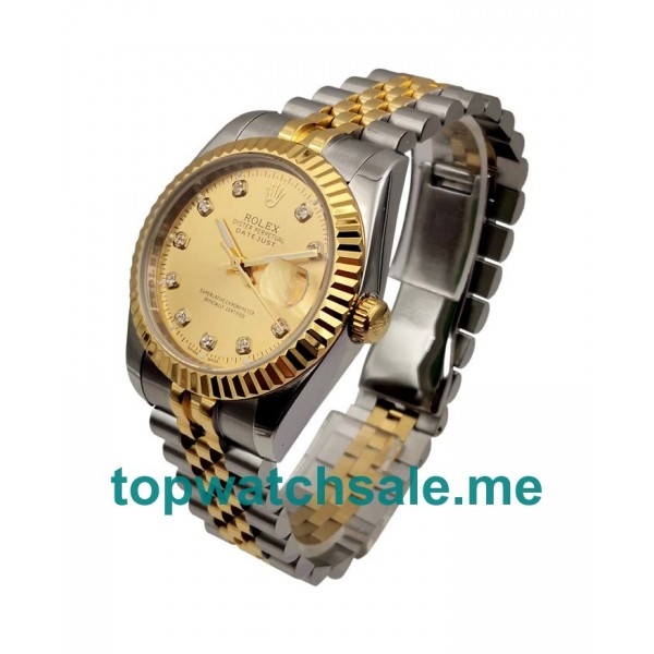 UK Champagne Dials Steel And Gold Rolex Datejust 16233 Replica Watches