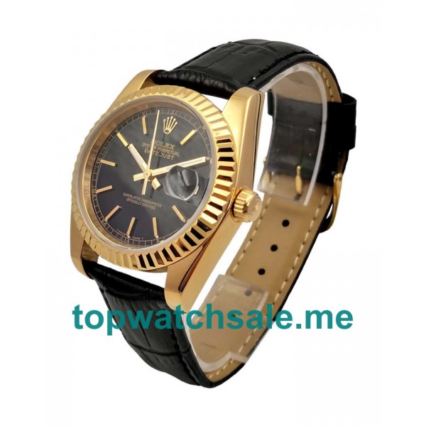 UK Black Dials Gold Rolex Datejust 116138 Replica Watches