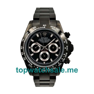 UK Black Dials Black Steel Rolex Daytona 116500 Replica Watches