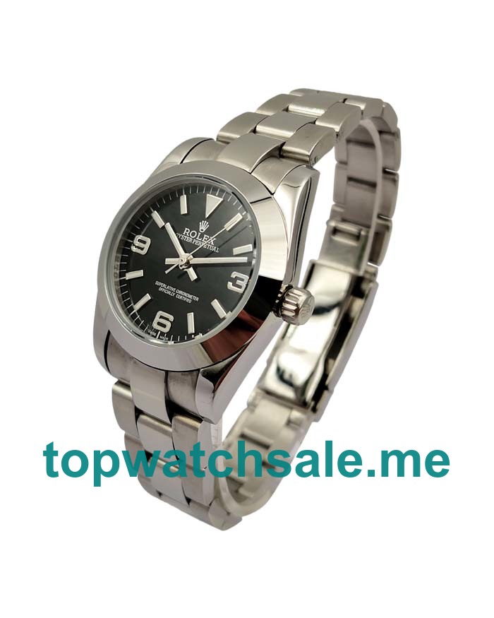UK Black Dials Steel Rolex Oyster Perpetual 177200 Replica Watches