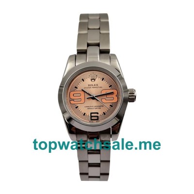 UK Pink Dials Steel Rolex Oyster Perpetual 176200 Replica Watches