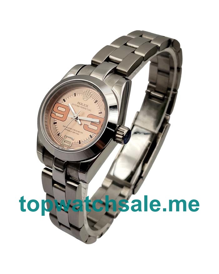 UK Pink Dials Steel Rolex Oyster Perpetual 176200 Replica Watches