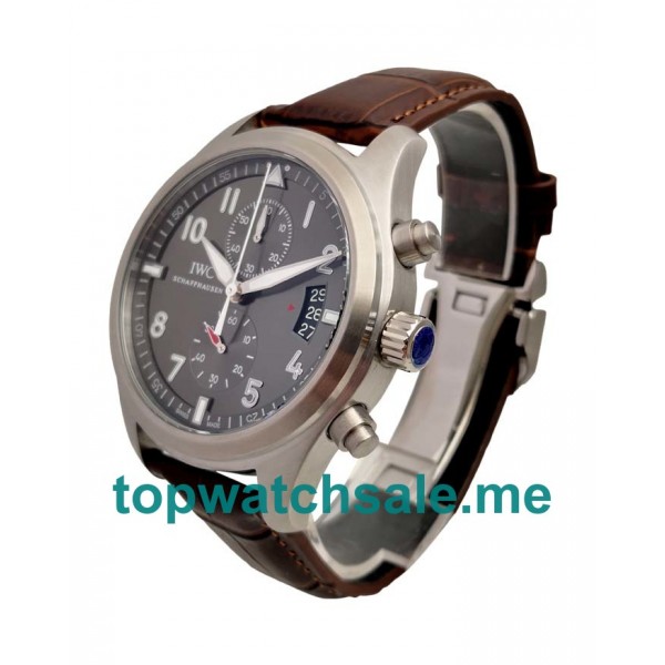 UK Grey Dials Steel IWC Pilots Spitfire Chronograph IW387802 Replica Watches