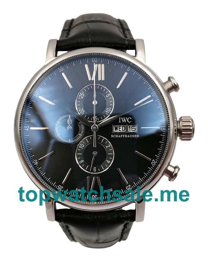 UK Black Dials Steel IWC Portofino IW391008 Replica Watches