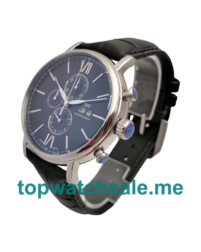 UK Black Dials Steel IWC Portofino IW391008 Replica Watches