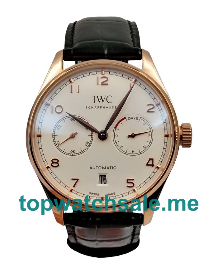 UK Silver Dials Rose Gold IWC Portugieser IW500701 Replica Watches