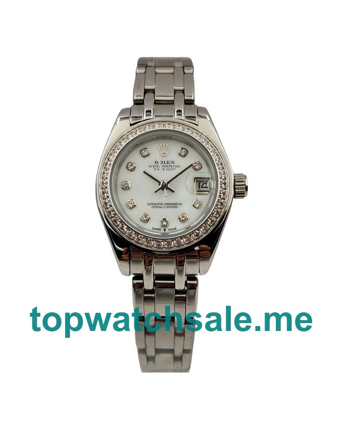 UK White Dials White Gold Rolex Pearlmaster 80299 Replica Watches