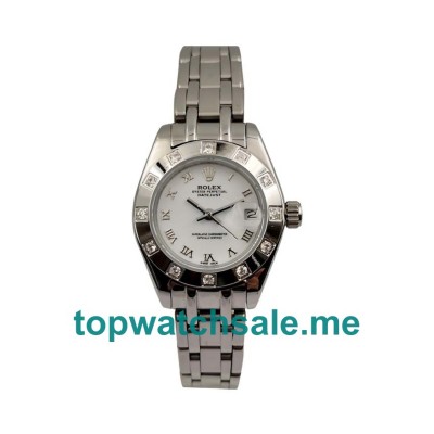 UK White Dials White Gold Rolex Pearlmaster 80319 Replica Watches