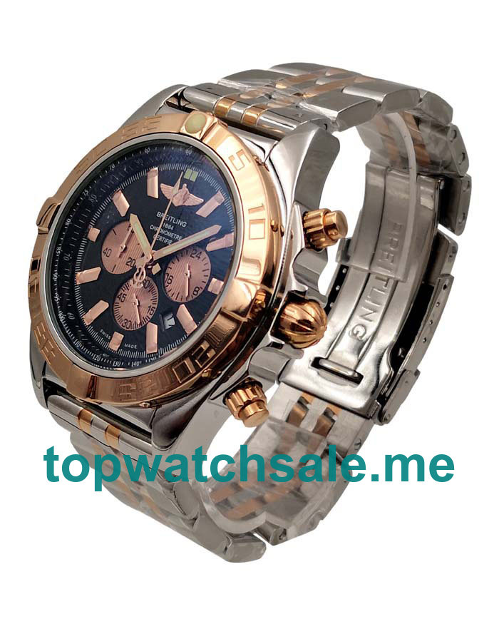UK Black Dials Steel And Rose Gold Breitling Chronomat CB0110 Replica Watches