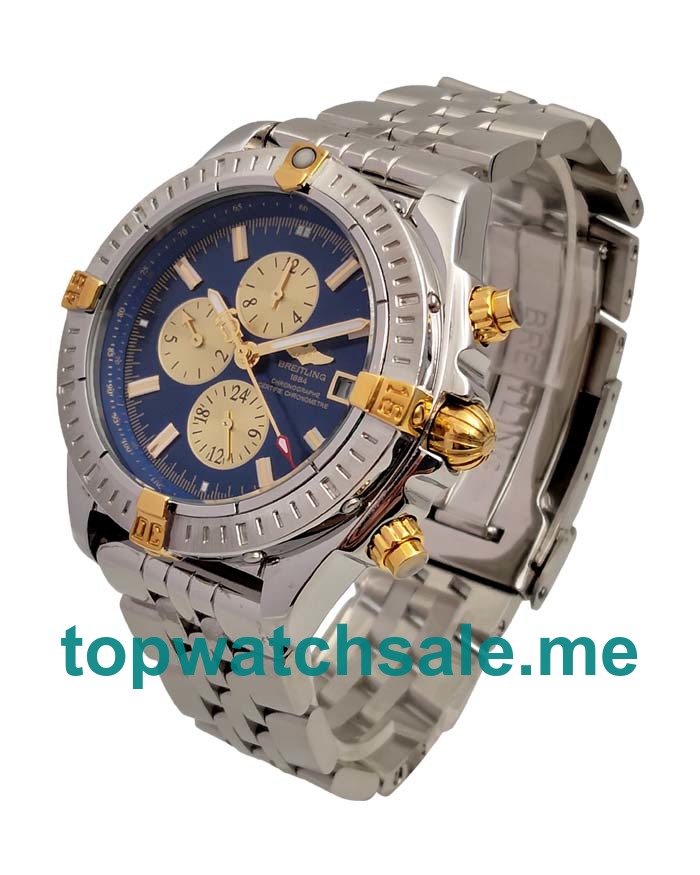 UK Blue Dials Steel And Gold Breitling Chronomat Evolution B13356 Replica Watches