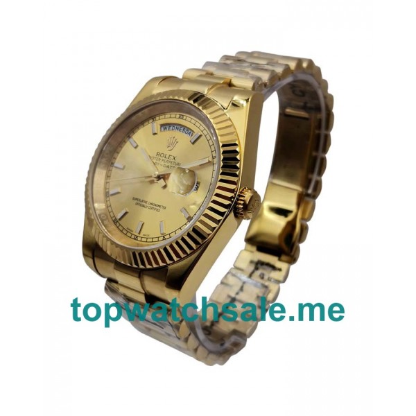 UK Champagne Dials Gold Rolex Day-Date 218238 Replica Watches