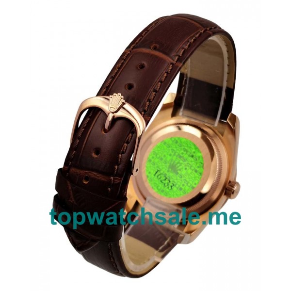 UK Chocolate Dials Rose Gold Rolex Day-Date 118135 Replica Watches
