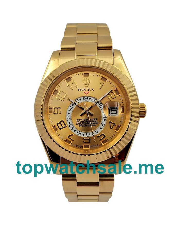 UK Champagne Dials Gold Rolex Sky-Dweller 326938 Replica Watches