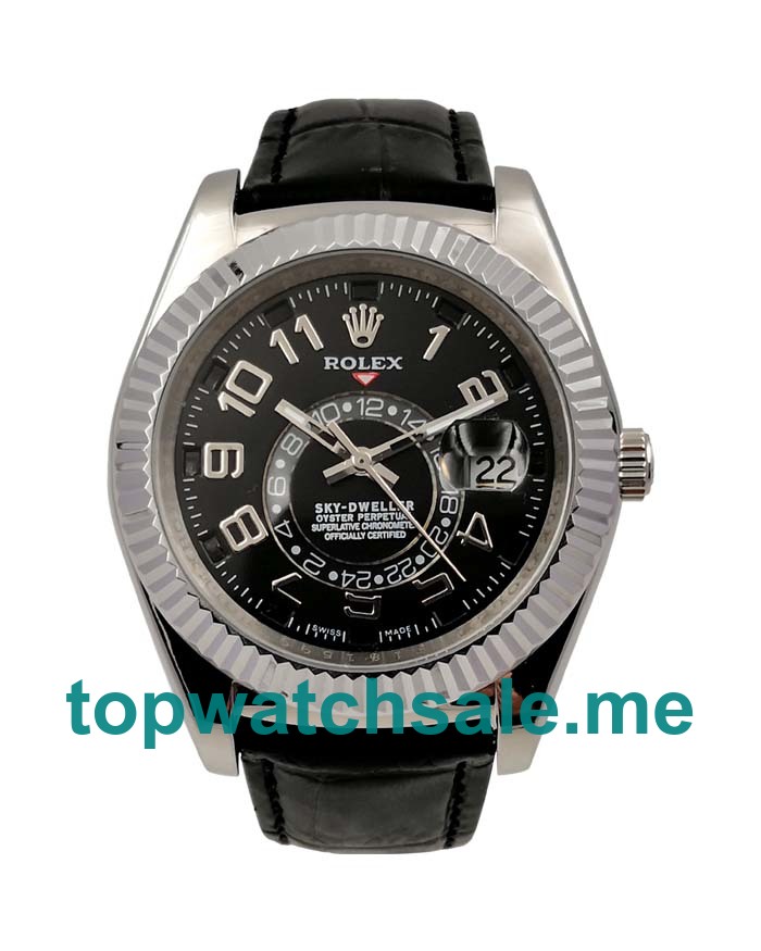 UK Black Dials White Gold Rolex Sky-Dweller 326139 Replica Watches
