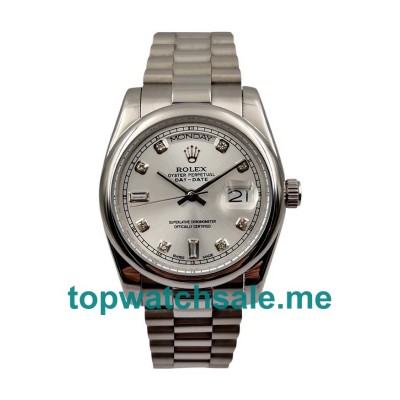 UK Silver Dials White Gold Rolex Day-Date 118239 Replica Watches