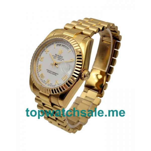 UK White Dials Gold Rolex Day-Date 118238 Replica Watches