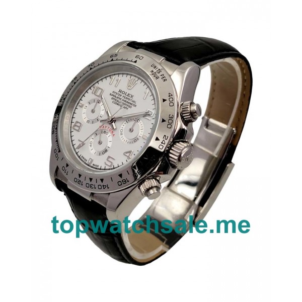 UK White Dials White Gold Rolex Daytona 116519 Replica Watches