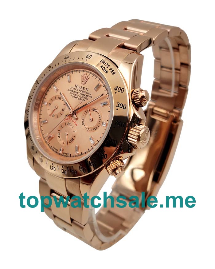 UK Pink Dials Rose Gold Rolex Daytona 116505 Replica Watches