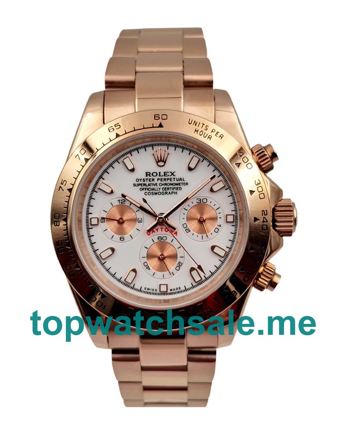 UK White Dials Rose Gold Rolex Daytona 116505 Replica Watches
