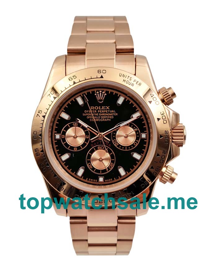 UK 18CT Everose Gold Rolex Daytona 116505 Replica Watches For Men