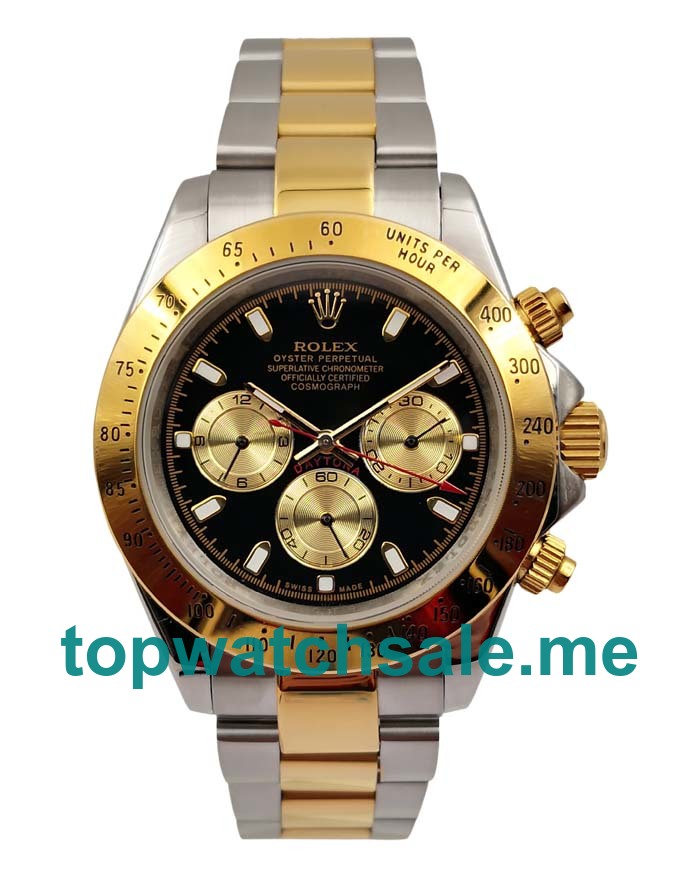UK Black Dials Steel And Gold Rolex Daytona 116523 Replica Watches