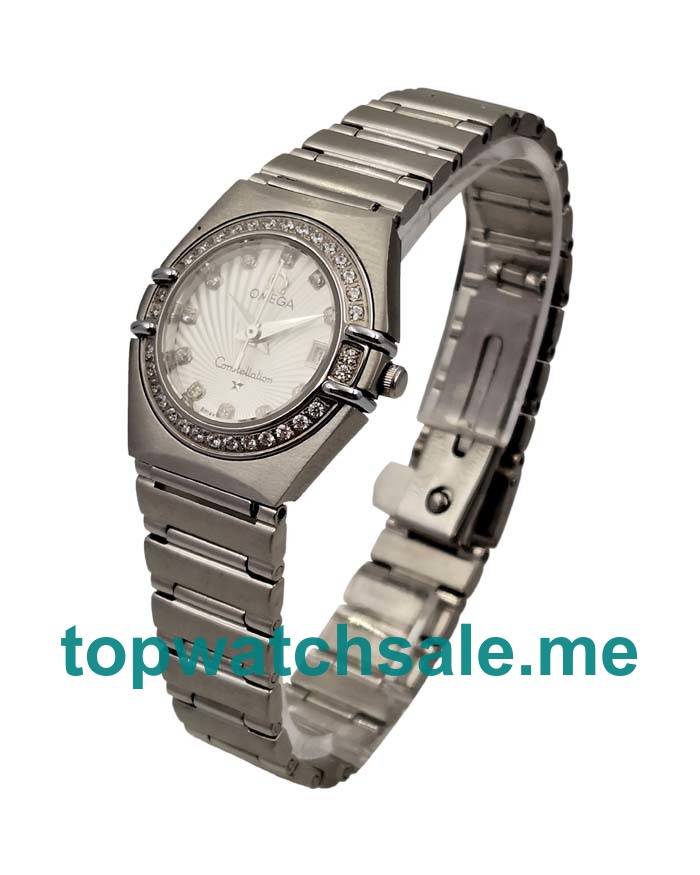 White Mother-of-pearl Dials Omega Constellation 123.15.27.20.55.001 Fake Watches UK With Diamonds