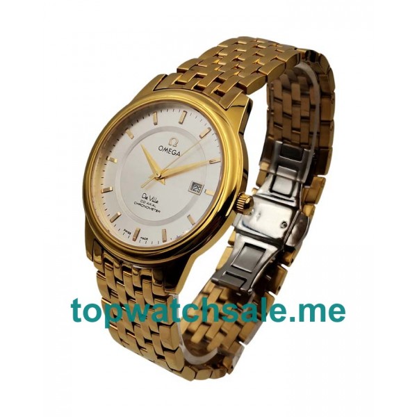 UK Silver Dials Gold Omega De Ville Prestige 4174.31.00 Replica Watches