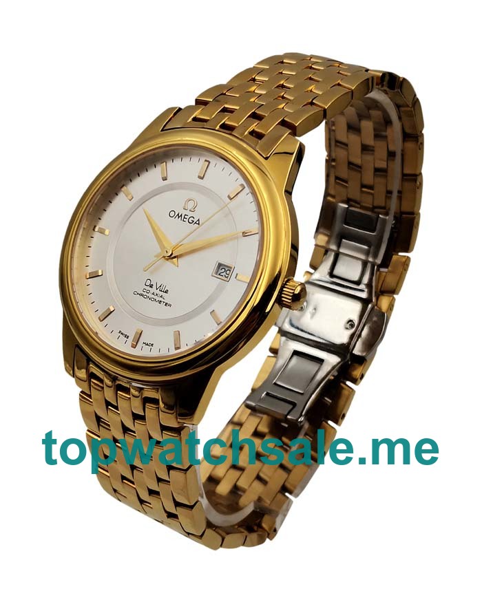 UK Silver Dials Gold Omega De Ville Prestige 4174.31.00 Replica Watches