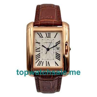 UK Silver Dials Rose Gold Cartier Tank Anglaise W5310004 Replica Watches