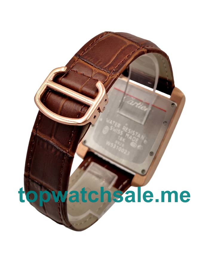 UK Silver Dials Rose Gold Cartier Tank Anglaise W5310004 Replica Watches
