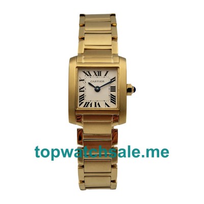 UK Silver Dials Gold Cartier Tank Francaise W50002N2 Replica Watches