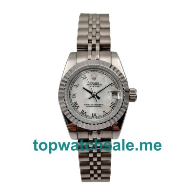 UK White Mother Of Pearl Dials Steel And White Gold Rolex Lady-Datejust 179174 Replica Watches