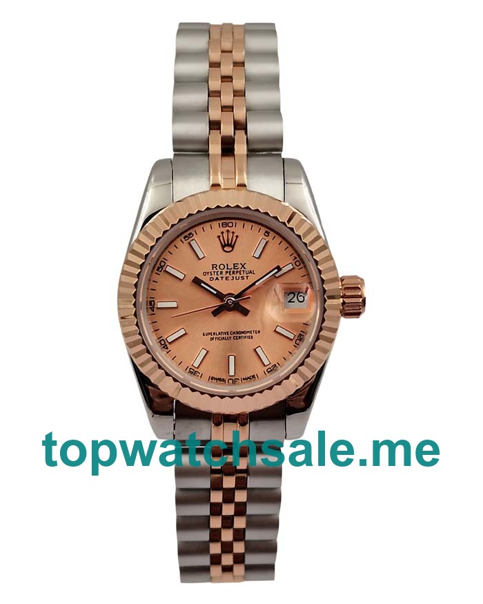 UK Rose Dials Steel And Rose Gold Rolex Lady-Datejust 179171 Replica Watches