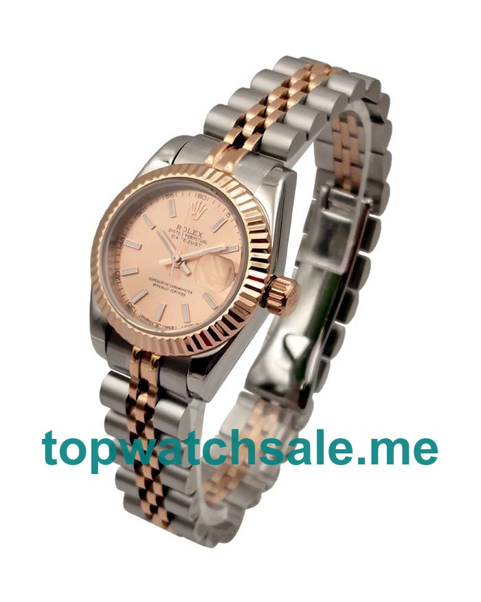 UK Rose Dials Steel And Rose Gold Rolex Lady-Datejust 179171 Replica Watches