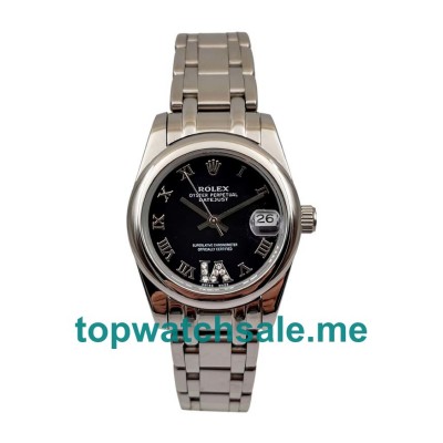 UK Black Dials White Gold Rolex Datejust 81209 Replica Watches