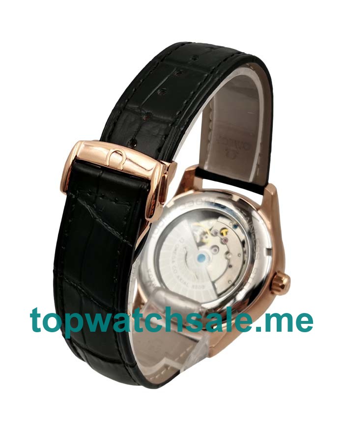 UK Black Dials Rose Gold Omega De Ville Hour Vision 431.53.41.21.13.001 Replica Watches